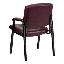 Load image into Gallery viewer, Burgundy LeatherSoft Executive Side Reception Chair with Black Metal Frame
