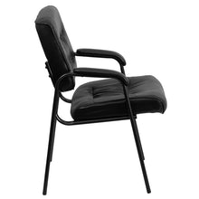 Load image into Gallery viewer, Black LeatherSoft Executive Side Reception Chair with Black Metal Frame
