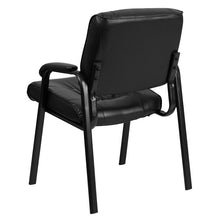 Load image into Gallery viewer, Black LeatherSoft Executive Side Reception Chair with Black Metal Frame
