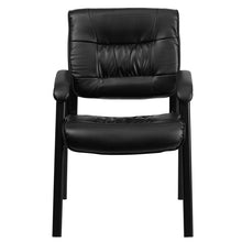 Load image into Gallery viewer, Black LeatherSoft Executive Side Reception Chair with Black Metal Frame

