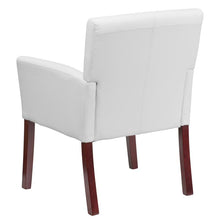 Load image into Gallery viewer, White LeatherSoft Executive Side Reception Chair with Mahogany Legs
