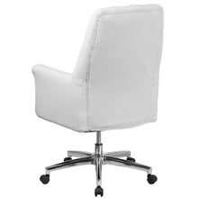 Load image into Gallery viewer, Mid-Back White LeatherSoft Executive Swivel Office Chair with Arms
