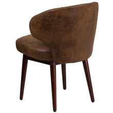 Load image into Gallery viewer, Comfort Back Bomber Jacket Microfiber Side Reception Chair with Walnut Legs
