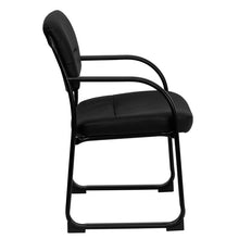 Load image into Gallery viewer, Black LeatherSoft Executive Side Reception Chair with Sled Base
