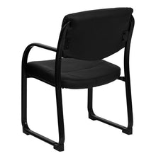 Load image into Gallery viewer, Black LeatherSoft Executive Side Reception Chair with Sled Base
