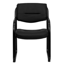 Load image into Gallery viewer, Black LeatherSoft Executive Side Reception Chair with Sled Base
