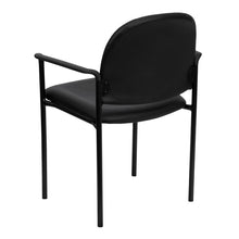Load image into Gallery viewer, Comfort Black Vinyl Stackable Steel Side Reception Chair with Arms
