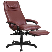 Load image into Gallery viewer, High Back Burgundy Executive Reclining Ergonomic Swivel Office Chair with Arms
