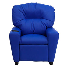 Load image into Gallery viewer, Contemporary Blue Vinyl Kids Recliner with Cup Holder
