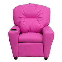 Load image into Gallery viewer, Contemporary Hot Pink Vinyl Kids Recliner with Cup Holder
