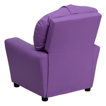 Load image into Gallery viewer, Contemporary Lavender Vinyl Kids Recliner with Cup Holder
