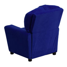Load image into Gallery viewer, Contemporary Blue Microfiber Kids Recliner with Cup Holder
