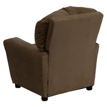 Load image into Gallery viewer, Contemporary Brown Microfiber Kids Recliner with Cup Holder
