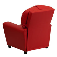 Load image into Gallery viewer, Contemporary Red Vinyl Kids Recliner with Cup Holder
