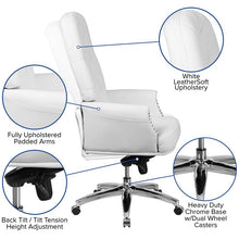 Load image into Gallery viewer, High Back White Multifunction Executive Swivel Ergonomic Office Chair with Arms
