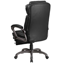 Load image into Gallery viewer, High Back Black Executive Swivel Office Chair with Outer Lumbar Cushion and Arms
