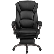 Load image into Gallery viewer, High Back Black Executive Swivel Office Chair with Outer Lumbar Cushion and Arms
