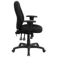 Load image into Gallery viewer, Mid-Back Black Fabric Multifunction Swivel Task Office Chair
