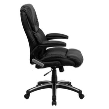 Load image into Gallery viewer, High Back Black Executive Swivel Office Chair with Double Layered Headrest
