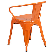 Load image into Gallery viewer, Commercial Grade Orange Metal Indoor-Outdoor Chair with Arms
