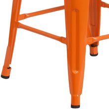 Load image into Gallery viewer, 30" High Backless Orange Metal Barstool with Square Wood Seat
