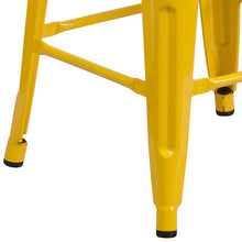 Load image into Gallery viewer, 30" High Backless Yellow Metal Barstool with Square Wood Seat
