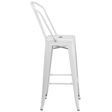 Load image into Gallery viewer, 30" High White Metal Indoor-Outdoor Barstool with Removable Back

