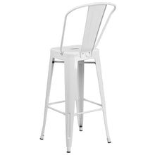 Load image into Gallery viewer, 30" High White Metal Indoor-Outdoor Barstool with Removable Back
