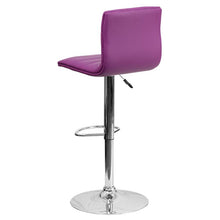 Load image into Gallery viewer, Purple Vinyl Adjustable Bar Stool, Swivel Stool with Chrome Pedestal Base
