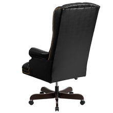 Load image into Gallery viewer, High Back Traditional Fully Tufted Black Executive Swivel Office Chair with Arms
