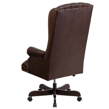 Load image into Gallery viewer, High Back Traditional Fully Tufted Brown Executive Swivel Office Chair with Arms
