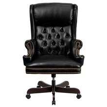 Load image into Gallery viewer, High Back Black Executive Office Chair with Oversized Headrest &amp; Nail Trim Arms
