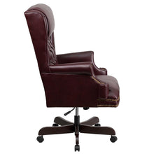 Load image into Gallery viewer, High Back Burgundy Executive Office Chair with Oversized Headrest &amp; Arms
