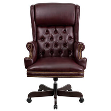 Load image into Gallery viewer, High Back Burgundy Executive Office Chair with Oversized Headrest &amp; Arms
