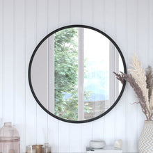 Load image into Gallery viewer, Jennifer 30" Round Black Metal Deep Framed Wall Mirror - Large Accent Mirror

