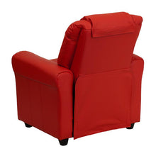 Load image into Gallery viewer, Contemporary Red Vinyl Kids Recliner with Cup Holder and Headrest
