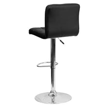 Load image into Gallery viewer, Contemporary Black Quilted Vinyl Adjustable Height Barstool with Chrome Base
