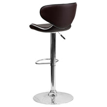 Load image into Gallery viewer, Cozy Mid-Back Brown Vinyl Adjustable Height Barstool with Chrome Base
