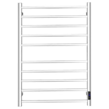 Load image into Gallery viewer, 10 Bar Towel Warmer Wall Mounted Electric Heated Towel Rack with Built-in Timer-Silver
