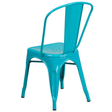 Load image into Gallery viewer, Commercial Grade Crystal Teal-Blue Metal Indoor-Outdoor Stackable Chair
