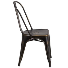 Load image into Gallery viewer, Commercial Grade Distressed Copper Metal Indoor-Outdoor Stackable Chair

