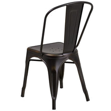 Load image into Gallery viewer, Commercial Grade Distressed Copper Metal Indoor-Outdoor Stackable Chair
