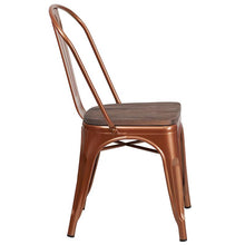 Load image into Gallery viewer, Copper Metal Stackable Chair with Wood Seat
