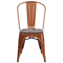 Load image into Gallery viewer, Copper Metal Stackable Chair with Wood Seat
