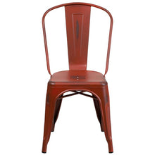 Load image into Gallery viewer, Distressed Kelly Red Metal Indoor-Outdoor Stackable Chair
