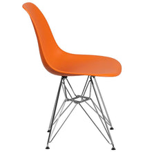 Load image into Gallery viewer, Orange Plastic Chair with Chrome Base
