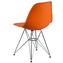 Load image into Gallery viewer, Orange Plastic Chair with Chrome Base
