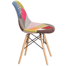 Load image into Gallery viewer, Milan Patchwork Fabric Chair with Wooden Legs
