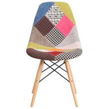 Load image into Gallery viewer, Milan Patchwork Fabric Chair with Wooden Legs
