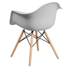Load image into Gallery viewer, White Plastic Chair with Wooden Legs
